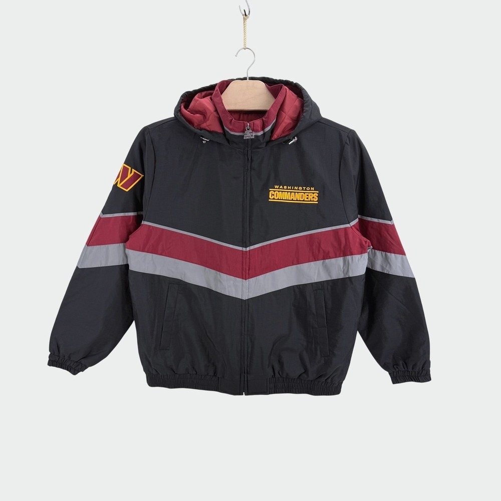 Starter Washington Commanders NFL Jacket XL Nylon Parka Black Burgundy New